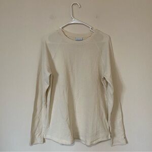 Columbia Women’s Cream Long Sleeve Waffle Knit Top Size Large